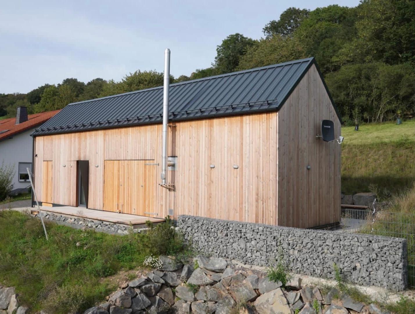 Eifelhausaufzeit-Vulkaneifel-Architekten-Chalet Mit Sauna Im Vulkankrater Immerath Exterior foto